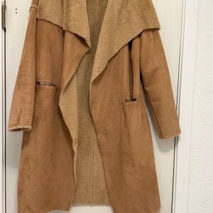 Women's Tan Shearling Coat